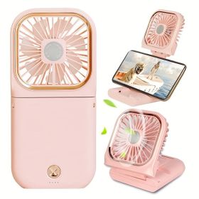 Handheld Portable Fan; Rechargeable Power Bank USB Mini Fan; Small Personal Fan With 3 Speeds; 3000 MAh Battery Operated Foldable Desk Fan; Neck (Color: Blue)