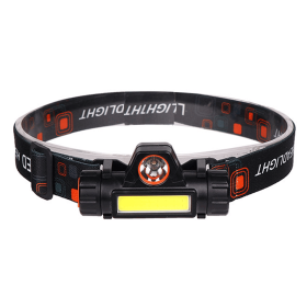 FMUSER Rechargeable Headlamp;  Lightweight LED USB Fast Charging Head lamp with1200 mAh Battery;  800 Lumens IPX4 Headlamps Flashlight for Runnin (Black: 1 PACK)