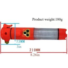 (BT-6118/BT6115)Red/Yellow Multi-functional car safety hammer with Flashlight (Color: Red)